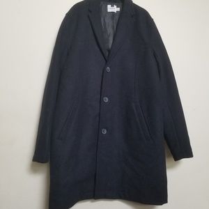 Topman Wool Coat Black XL